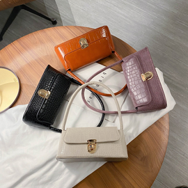 [GIRLS GOOB] Women's Crocodile Leather Pattern Mini Shoulder Bag Tote Bag Handbag, China OEM